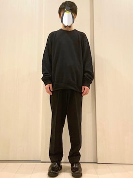 「Graphpaper（グラフペーパー）のアイテム（スウェット）」を使った、Pensukeさん（メンズ・165cm）の秋コーディネート