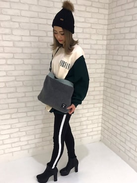 「夢展望（ユメテンボウ）のアイテム（ブーティ）」を使った、K.pumpkinモデル💗さん（レディース・163cm）の冬コーディネート