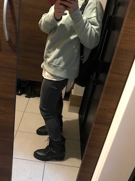 「Heather（ヘザー）のインヒールワークブーツ　894854（ブーツ）」を使った、haruvaruさん（レディース・145cm）の秋コーディネート