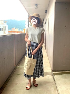 「Samansa Mos2 blue（サマンサモスモスブルー）のアイテム（スカート）」を使った、ayari ☺︎さん（レディース・162cm・10代）の夏コーディネート