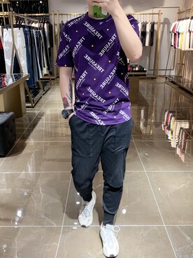 「CPのアイテム（Tシャツ/カットソー、パープル系）」を使った、V：15925649452さん（メンズ）の春コーディネート