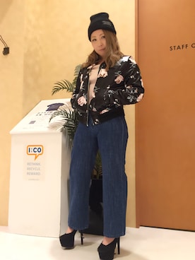 「VENCEEXCHANGE（ヴァンスエクスチェンジ）のアイテム（ブルゾン）」を使った、mikkoさん（レディース・149cm）の冬コーディネート