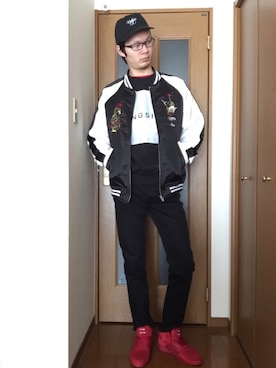 「RUSTICDIME（ラスティックダイム）のアイテム」を使った、a.k.a集合場所さん（メンズ・180cm）の春コーディネート