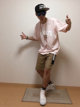 「KINGSIZE（キングサイズ）のアイテム」を使った、a.k.a集合場所さん（メンズ・180cm）の春コーディネート