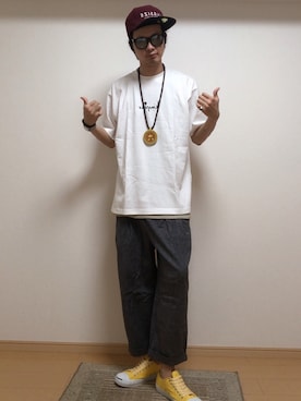 「KINGSIZE（キングサイズ）のアイテム」を使った、a.k.a集合場所さん（メンズ・180cm）の夏コーディネート