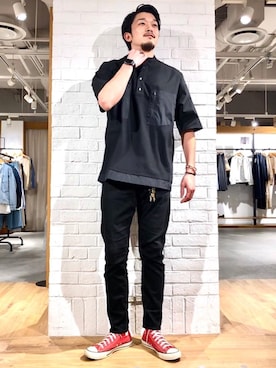 「coen」｜まいけるさん（メンズ・181cm）の春コーディネート