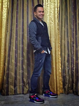 「BENCH（ベンチ）のアイテム（パンツ）」を使った、Chuck Moresさん（メンズ・175cm）の秋コーディネート