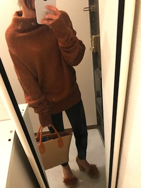 「ブラウンニット」｜「アイテム（パンプス）」を使った、yuさん（レディース・148cm）の春コーディネート
