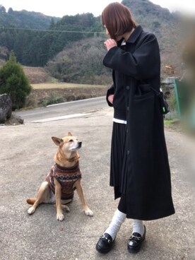 「DHOLIC（ディーホリック）のアイテム（その他アウター）」を使った、mさん（レディース・163cm）の冬コーディネート