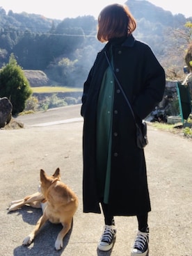 「コンバースハイカット」｜「アイテム（その他アウター）」を使った、mさん（レディース・163cm）の冬コーディネート