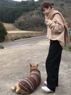 「マフラーコーデ」｜「アイテム（その他）」を使った、mさん（レディース・163cm）の冬コーディネート