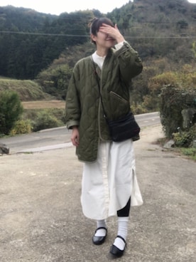 「SEVENDAYS=SUNDAY（セブンデイズサンデイ）のアイテム（シャツワンピース）」を使った、mさん（レディース・164cm）の冬コーディネート