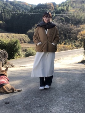 「SO（エスオー）のアイテム（ジャケット/アウター）」を使った、mさん（レディース・164cm）の冬コーディネート