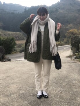 「フユコーデ」｜「アイテム（サロペット/オーバーオール）」を使った、mさん（レディース・164cm）の冬コーディネート