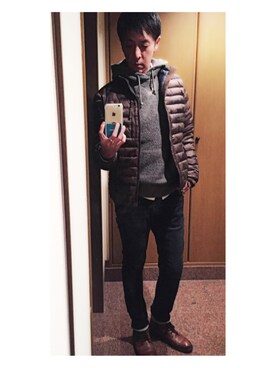 「Abercrombie&Fitch（アバークロンビーアンドフィッチ）のアイテム（ダウンジャケット/コート）」を使った、cullinanさん（メンズ・174cm）の冬コーディネート