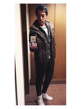 「Abercrombie&Fitch（アバークロンビーアンドフィッチ）のアイテム（ナイロンジャケット）」を使った、cullinanさん（メンズ・174cm）の冬コーディネート