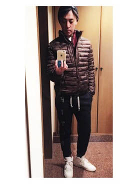 「Abercrombie&Fitch（アバークロンビーアンドフィッチ）のアイテム（スウェット）」を使った、cullinanさん（メンズ・174cm）の冬コーディネート