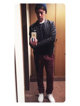 「Abercrombie&Fitch（アバークロンビーアンドフィッチ）のアイテム（スタジャン）」を使った、cullinanさん（メンズ・174cm）の春コーディネート