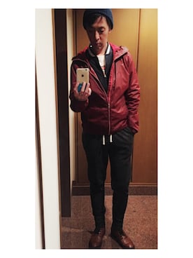 「Abercrombie&Fitch（アバークロンビーアンドフィッチ）のアイテム（ナイロンジャケット）」を使った、cullinanさん（メンズ・174cm）の春コーディネート