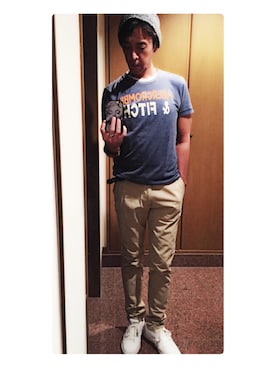 「Abercrombie&Fitch（アバークロンビーアンドフィッチ）のアイテム（チノパンツ）」を使った、cullinanさん（メンズ・174cm）の秋コーディネート