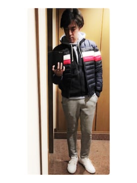 「Abercrombie&Fitch（アバークロンビーアンドフィッチ）のアイテム（ベスト）」を使った、cullinanさん（メンズ・174cm）の冬コーディネート