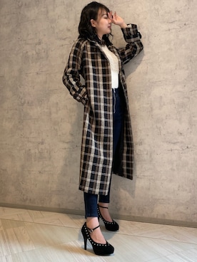「LIPSERVICE（リップサービス）のアイテム（チェスターコート）」を使った、kurehaさん（レディース・164cm）の秋コーディネート