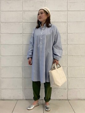 「KIJIMA TAKAYUKI」｜「アイテム（ハンチング/ベレー帽）」を使った、sawadaさん（レディース・157cm）の春コーディネート