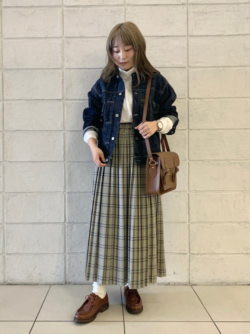 新品♡ ルグラジック ウールチェック タックギャザープリーツスカート Bshop LE GLAZIK（ルグラジック）の「【LE GLAZIK】ウールチェック タック