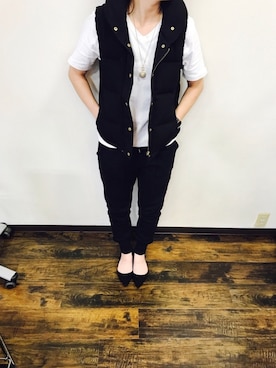 「FRAMeWORK（フレームワーク）のアイテム（ダウンベスト）」を使った、◡̈*✧ tomomi⋆*◡̈⃝*さん（レディース・158cm）の秋コーディネート