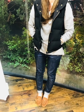 「FRAMeWORK（フレームワーク）のアイテム（ダウンベスト）」を使った、◡̈*✧ tomomi⋆*◡̈⃝*さん（レディース・158cm）の秋コーディネート