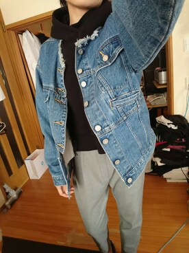 「ノーカラー」｜「アイテム（スウェット）」を使った、うまさんさん（レディース・155cm）の冬コーディネート