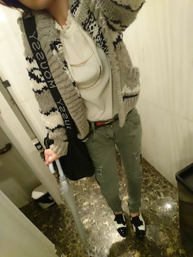 「カウチン」｜「アイテム（その他）」を使った、うまさんさん（レディース・155cm）の秋コーディネート
