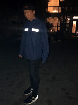 「DOPE（ドープ）のアイテム（ジャケット/アウター）」を使った、阿倫さん（メンズ・175cm）の冬コーディネート