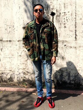 「Slightly Numb（スライトリーナム）のアイテム（パンツ）」を使った、阿倫さん（メンズ・175cm）の春コーディネート