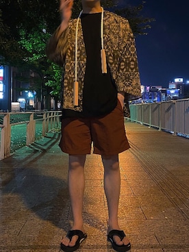 「HARE（ハレ）の【水陸両用】2WAYショーツ(HARE)（その他パンツ、ブラウン系）」を使った、shown17さん（メンズ・168cm）の夏コーディネート