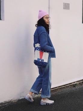 「MARANT ETOILE（マランエトワール）のアイテム（ジャケット/アウター）」を使った、Jackie Pettittさん（レディース・173cm）の夏コーディネート