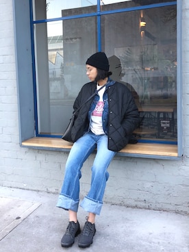 Jackie Pettittさん（レディース・170cm）の秋コーディネート