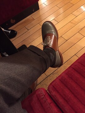 「アイテム（ソックス/靴下、グリーン系）」を使った、しゅんさん（メンズ・165cm）の冬コーディネート