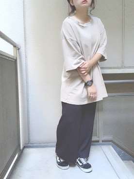 「BEAMS（ビームス）のアイテム（メガネ）」を使った、sumireさん（レディース・155cm）の秋コーディネート