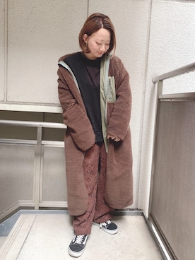 「DHOLIC（ディーホリック）のアイテム（その他アウター）」を使った、sumireさん（レディース・155cm）の冬コーディネート