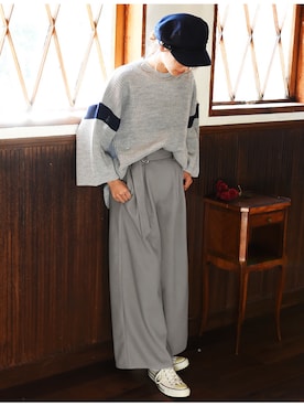 「アイテム（キャスケット）」を使った、Lisaさん（レディース・167cm）の冬コーディネート