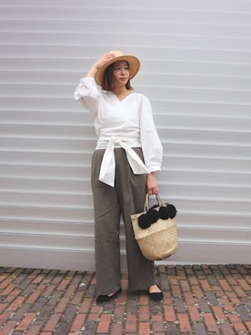 「JENAのアイテム」を使った、海弘さん（レディース・156cm）の夏コーディネート