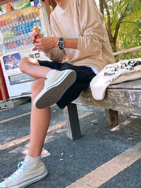 「H&M（エイチ・アンド・エム）のアイテム（その他パンツ）」を使った、tubayuriさん（メンズ・183cm）の秋コーディネート