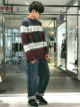 「lot holon（ロットホロン）のアイテム（ニット/セーター）」を使った、OGURA RYO さん（メンズ・173cm）の春コーディネート