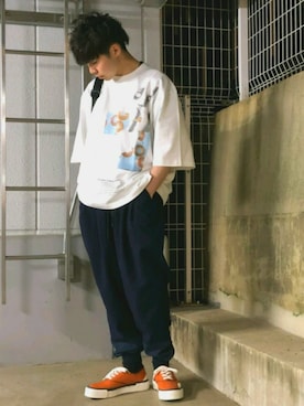 「JULIEN DAVID（ジュリエンデビッド）のアイテム（シューズ）」を使った、OGURA RYO さん（メンズ・173cm）の春コーディネート