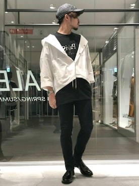 「JULIEN DAVID（ジュリエンデビッド）のアイテム（帽子）」を使った、OGURA RYO さん（メンズ・173cm）の夏コーディネート