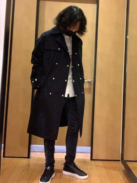 「DIESEL（ディーゼル）のアイテム（トレンチコート）」を使った、TAIRAさん（メンズ・178cm）の秋コーディネート