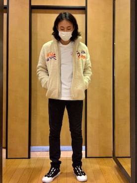 「DIESEL（ディーゼル）のアイテム（Tシャツ/カットソー）」を使った、TAIRAさん（メンズ・178cm）の冬コーディネート