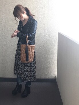 「DRWCYS（ドロシーズ）のアイテム（かごバッグ）」を使った、y♥︎さん（レディース・154cm）の春コーディネート