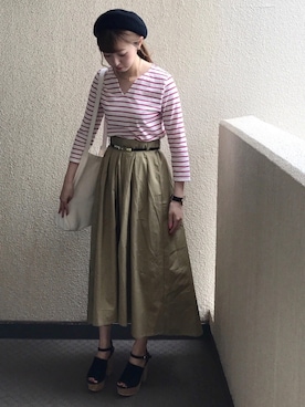 「MAISON DE REEFUR（メゾンドリーファー）のリーファー 2WAY トートバッグ（トートバッグ）」を使った、y♥︎さん（レディース・154cm）の夏コーディネート